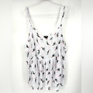 Torrid Chiffon Peplum‎ Toucan Print Babydoll Tank 
Size 5